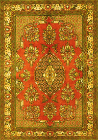 Medallion Yellow Traditional Rug, tr4393yw