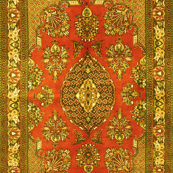Medallion Yellow Traditional Rug, tr4393yw
