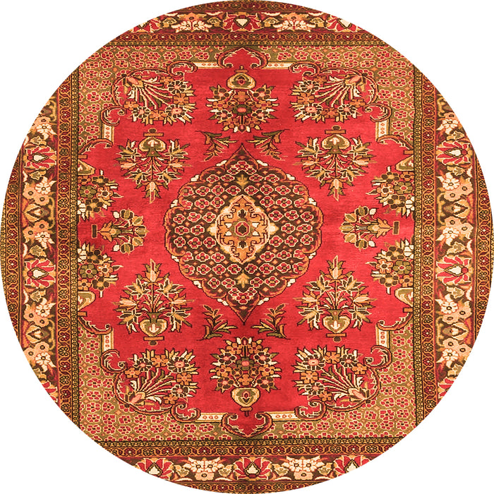 Square Medallion Orange Traditional Rug, tr4393org