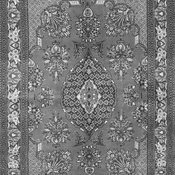 Serging Thickness of Machine Washable Medallion Gray Traditional Rug, wshtr4393gry