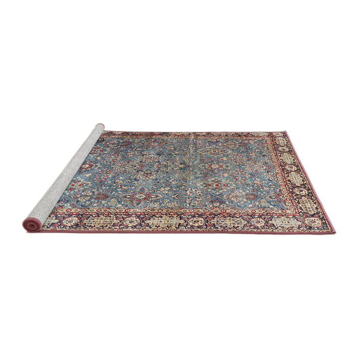Sideview of Machine Washable Traditional Sage Green Rug, wshtr4394