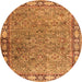 Square Animal Orange Traditional Rug, tr4394org