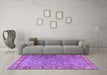 Machine Washable Animal Purple Traditional Area Rugs in a Living Room, wshtr4394pur