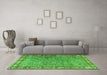 Machine Washable Animal Green Traditional Area Rugs in a Living Room,, wshtr4394grn