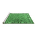 Sideview of Machine Washable Animal Emerald Green Traditional Area Rugs, wshtr4394emgrn