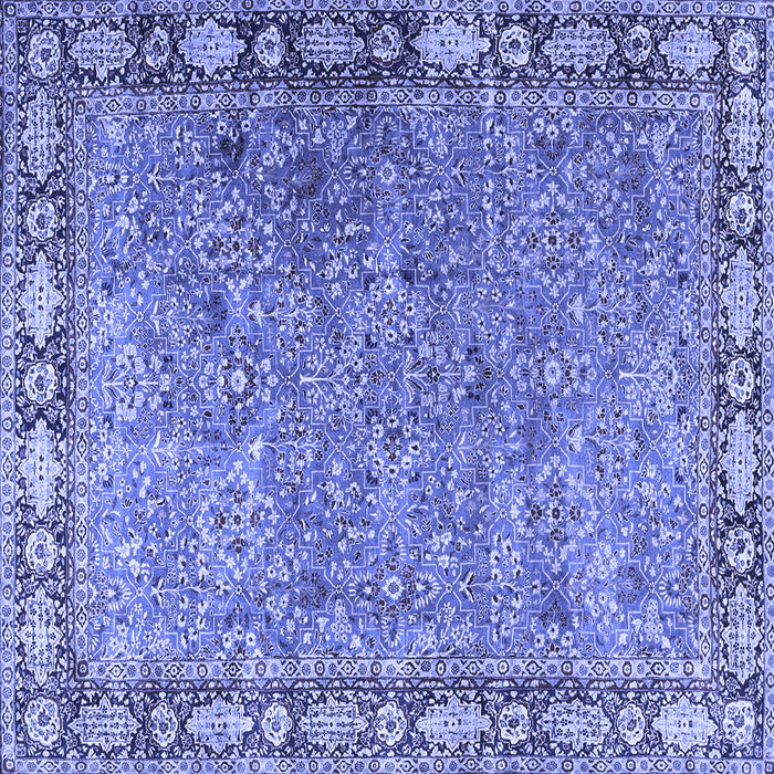 Square Machine Washable Animal Blue Traditional Rug, wshtr4394blu