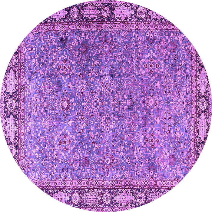 Round Animal Purple Traditional Rug, tr4394pur