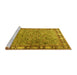 Sideview of Machine Washable Animal Yellow Traditional Rug, wshtr4394yw