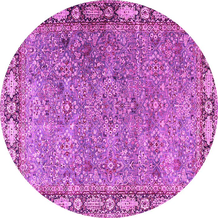 Round Machine Washable Animal Pink Traditional Rug, wshtr4394pnk