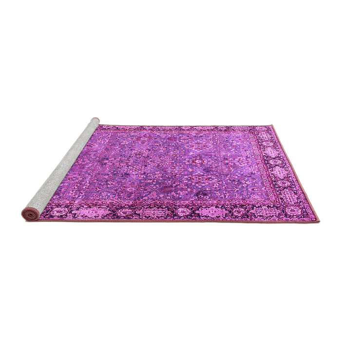 Sideview of Machine Washable Animal Pink Traditional Rug, wshtr4394pnk