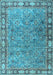 Machine Washable Animal Light Blue Traditional Rug, wshtr4394lblu