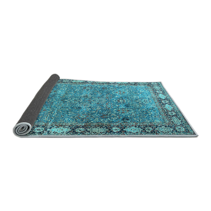 Sideview of Animal Light Blue Traditional Rug, tr4394lblu