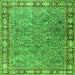 Serging Thickness of Animal Green Traditional Rug, tr4394grn