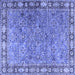 Square Animal Blue Traditional Rug, tr4394blu