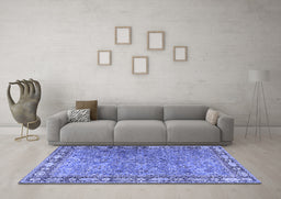 Machine Washable Animal Blue Traditional Rug in a Living Room, wshtr4394blu