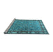 Sideview of Machine Washable Animal Light Blue Traditional Rug, wshtr4394lblu