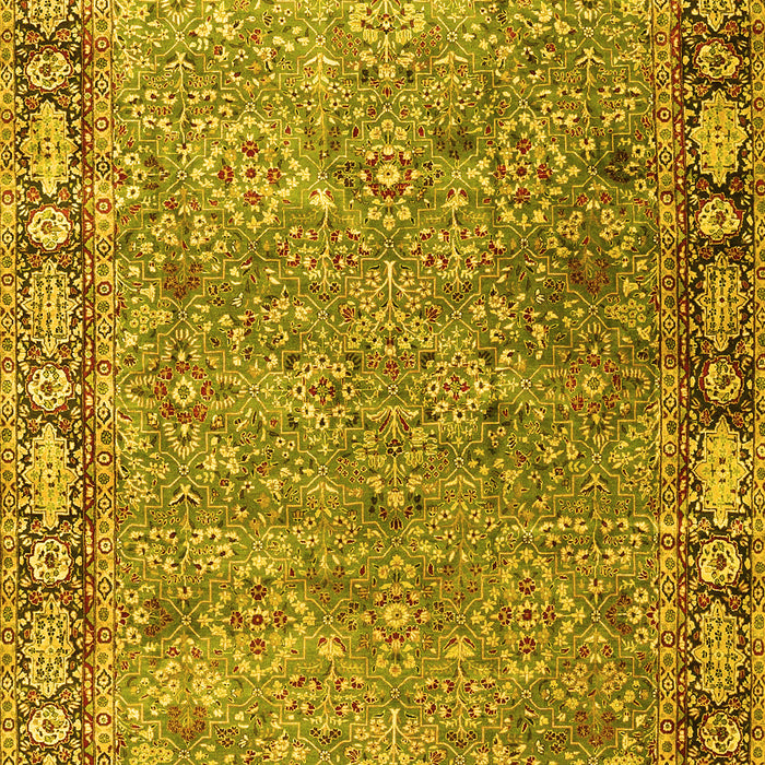 Machine Washable Animal Yellow Traditional Rug, wshtr4394yw