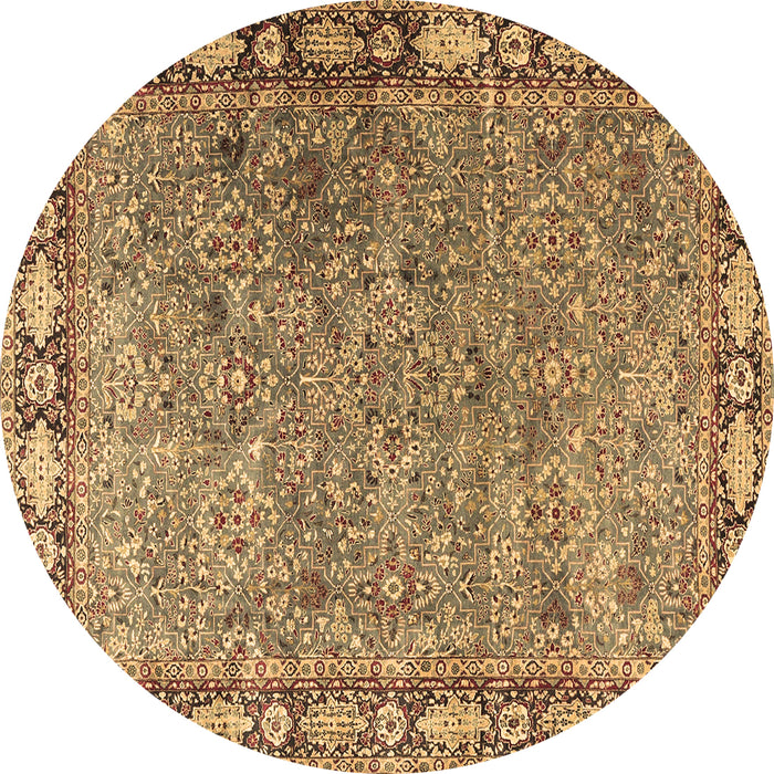 Round Machine Washable Animal Brown Traditional Rug, wshtr4394brn