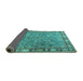 Sideview of Animal Turquoise Traditional Rug, tr4394turq