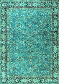 Animal Turquoise Traditional Rug, tr4394turq