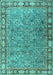 Animal Turquoise Traditional Rug, tr4394turq