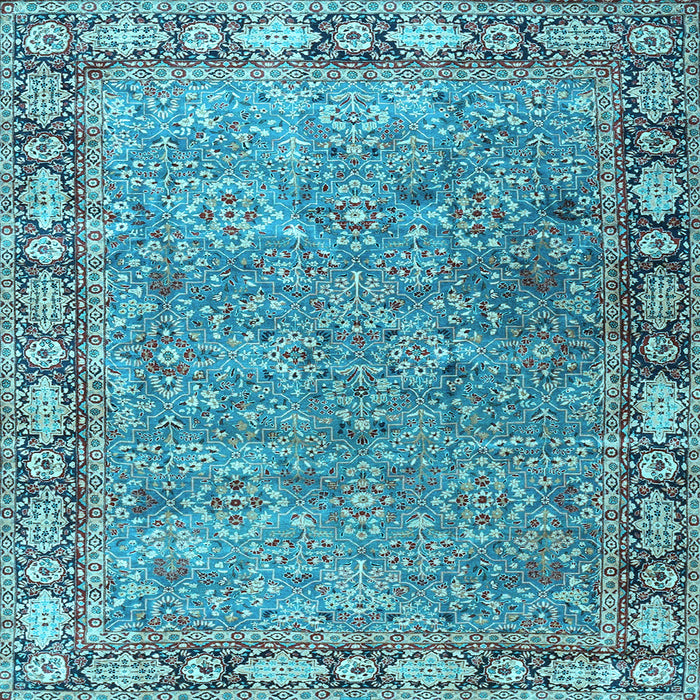 Square Animal Light Blue Traditional Rug, tr4394lblu