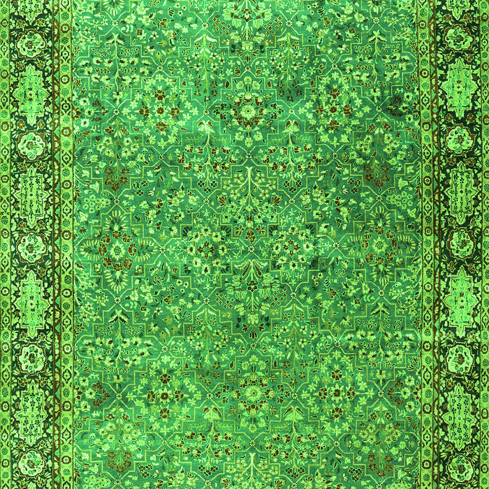 Serging Thickness of Machine Washable Animal Green Traditional Area Rugs, wshtr4394grn