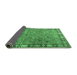 Sideview of Animal Emerald Green Traditional Rug, tr4394emgrn