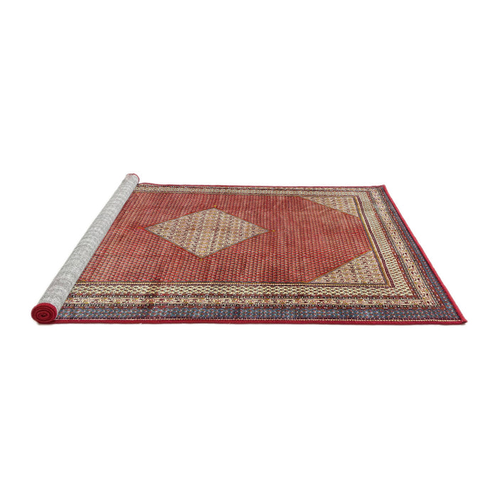 Sideview of Machine Washable Traditional Fire Brick Red Rug, wshtr4395