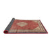 Sideview of Traditional Fire Brick Red Medallion Rug, tr4395