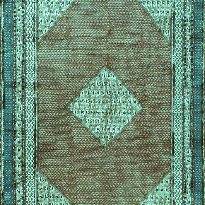 Medallion Turquoise Traditional Rug, tr4395turq