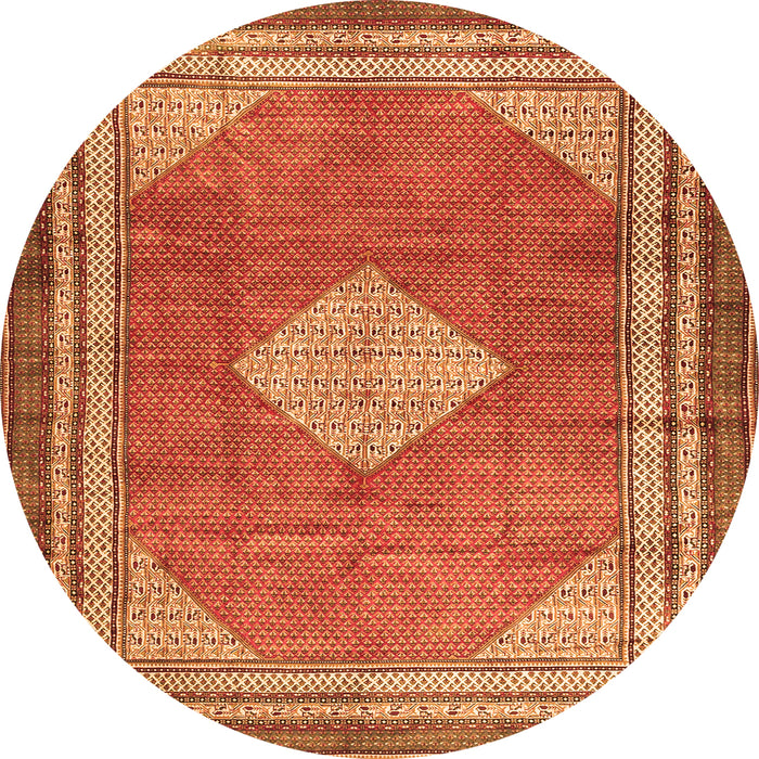 Square Medallion Orange Traditional Rug, tr4395org