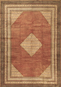 Medallion Brown Traditional Rug, tr4395brn