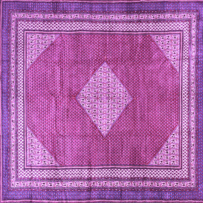 Square Medallion Purple Traditional Rug, tr4395pur