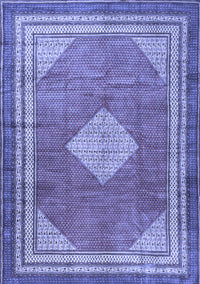 Medallion Blue Traditional Rug, tr4395blu