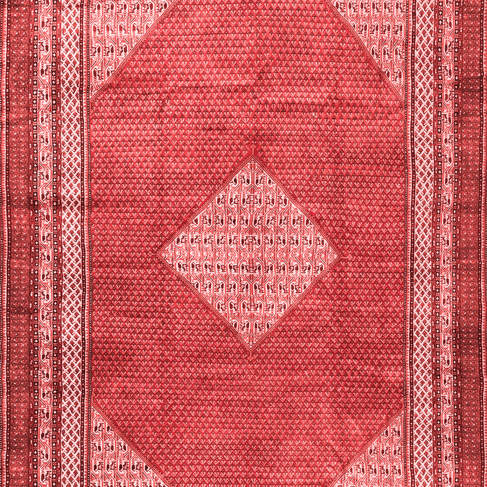 Machine Washable Medallion Red Traditional Rug, wshtr4395red