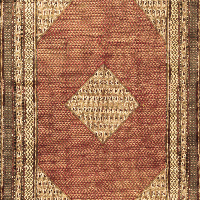 Machine Washable Medallion Brown Traditional Rug, wshtr4395brn