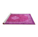 Sideview of Machine Washable Medallion Pink Traditional Rug, wshtr4395pnk