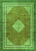 Serging Thickness of Machine Washable Medallion Green Traditional Area Rugs, wshtr4395grn