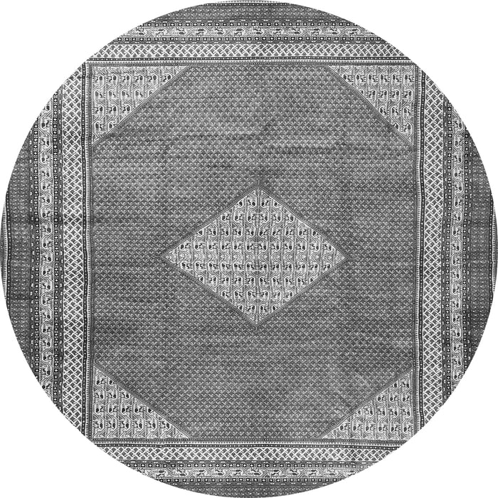 Square Medallion Gray Traditional Rug, tr4395gry