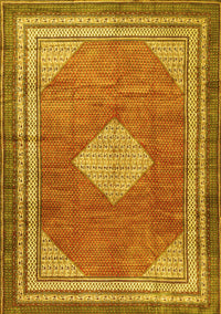 Medallion Yellow Traditional Rug, tr4395yw