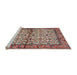 Sideview of Machine Washable Traditional Brown Red Rug, wshtr4396