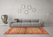 Machine Washable Persian Orange Traditional Area Rugs in a Living Room, wshtr4396org