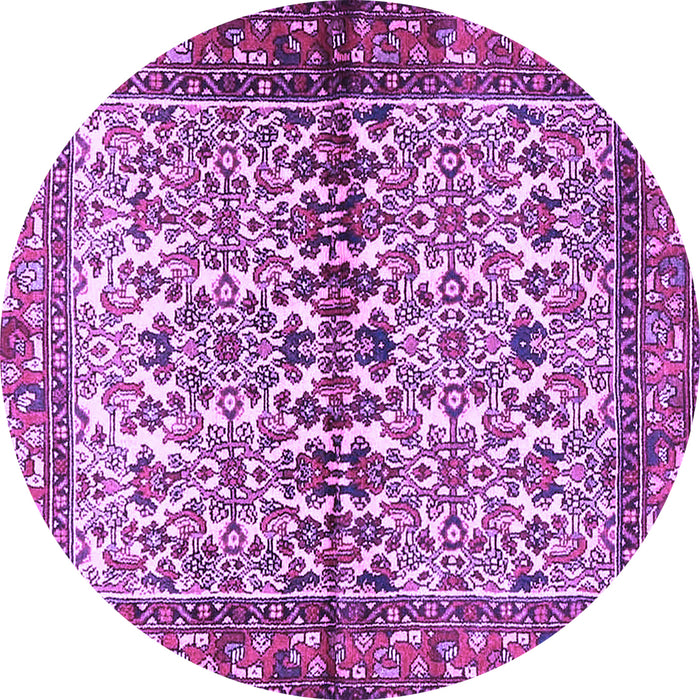 Round Persian Purple Traditional Rug, tr4396pur