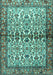 Machine Washable Persian Turquoise Traditional Area Rugs, wshtr4396turq