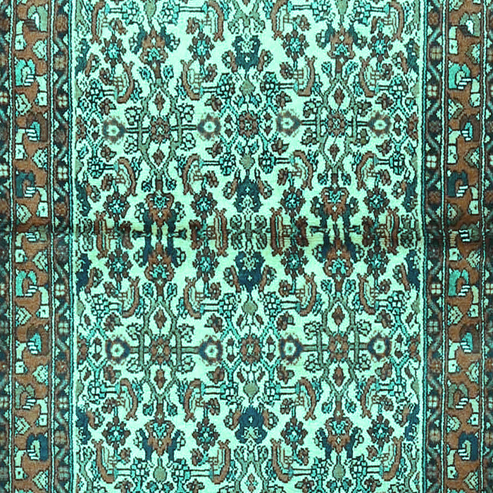 Machine Washable Persian Turquoise Traditional Area Rugs, wshtr4396turq