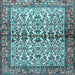 Square Machine Washable Persian Light Blue Traditional Rug, wshtr4396lblu