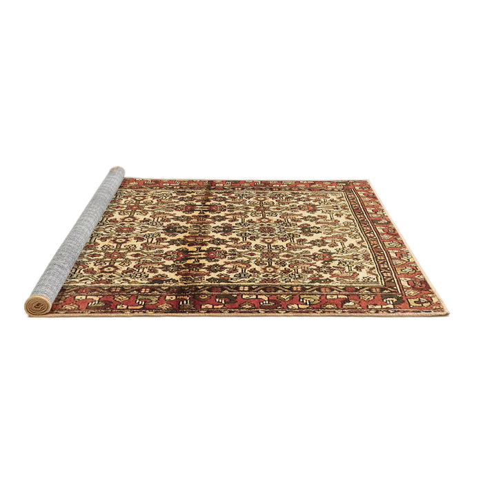 Sideview of Machine Washable Persian Brown Traditional Rug, wshtr4396brn