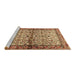 Sideview of Machine Washable Persian Brown Traditional Rug, wshtr4396brn