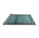 Sideview of Machine Washable Persian Light Blue Traditional Rug, wshtr4396lblu